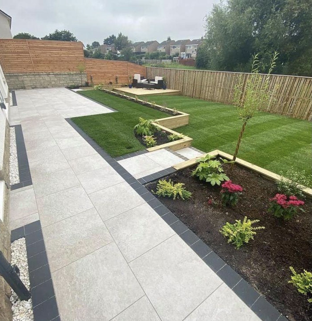 Completed garden landscaping project in Surrey
